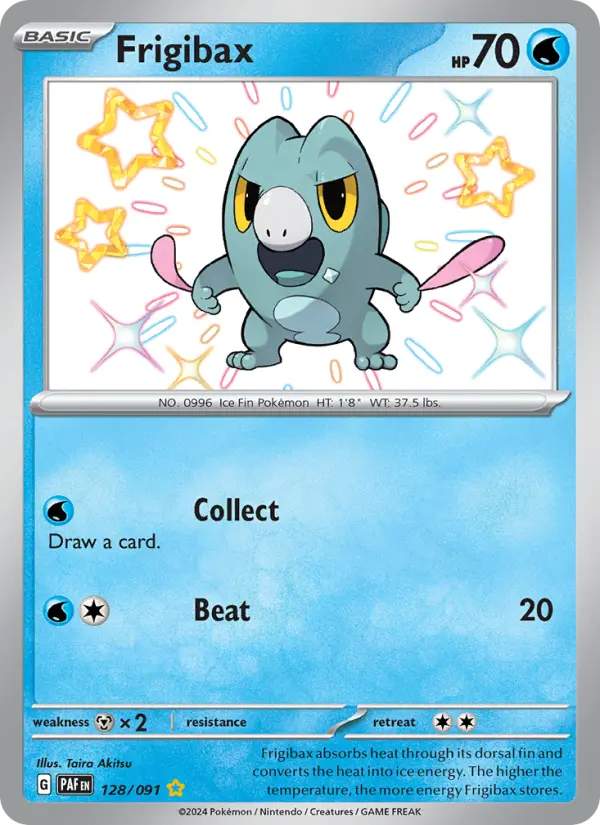 Frigibax Pokemon card from Paldean Fates