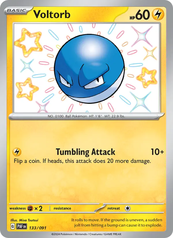 Voltorb Pokemon card from Paldean Fates