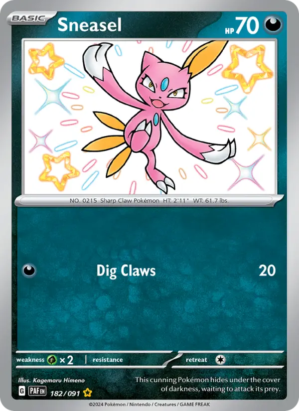 Sneasel Pokemon card from Paldean Fates