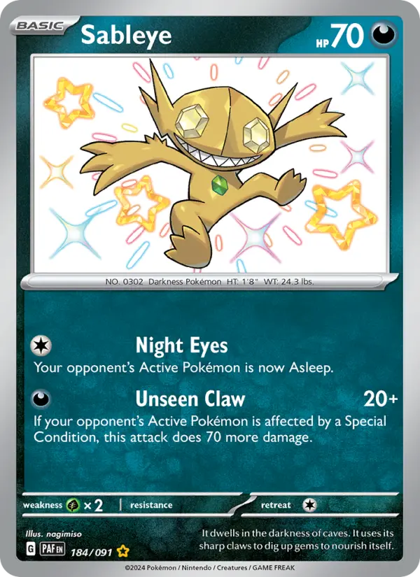 Sableye Pokemon card from Paldean Fates