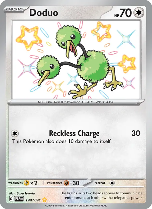 Doduo Pokemon card from Paldean Fates