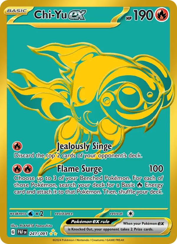 Chi-Yu ex Pokemon card from Paldean Fates