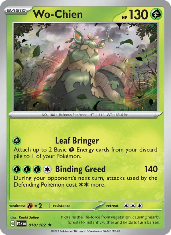 Wo-Chien Pokemon card from Paradox Rift