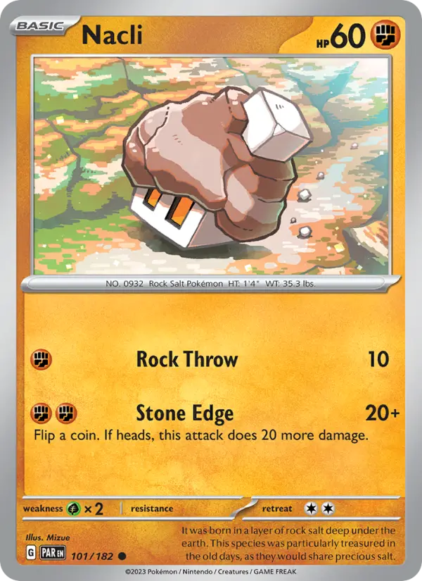 Nacli Pokemon card from Paradox Rift