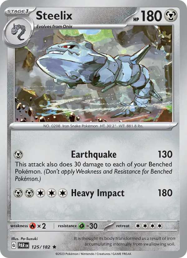 Steelix Pokemon card from Paradox Rift