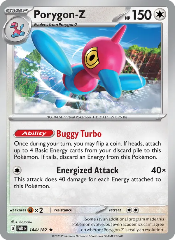 Porygon-Z Pokemon card from Paradox Rift