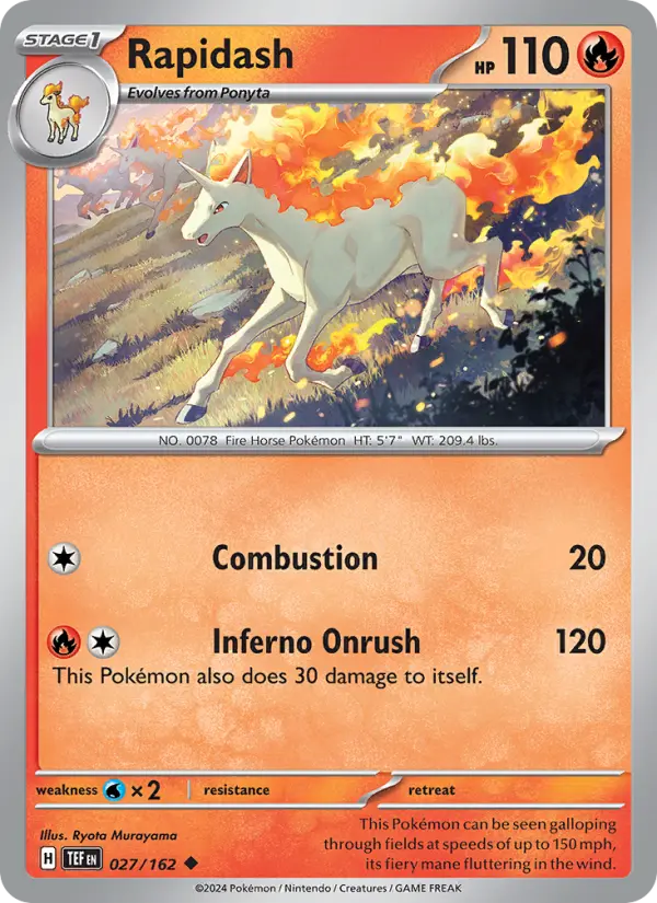 Rapidash Pokemon card from Temporal Forces