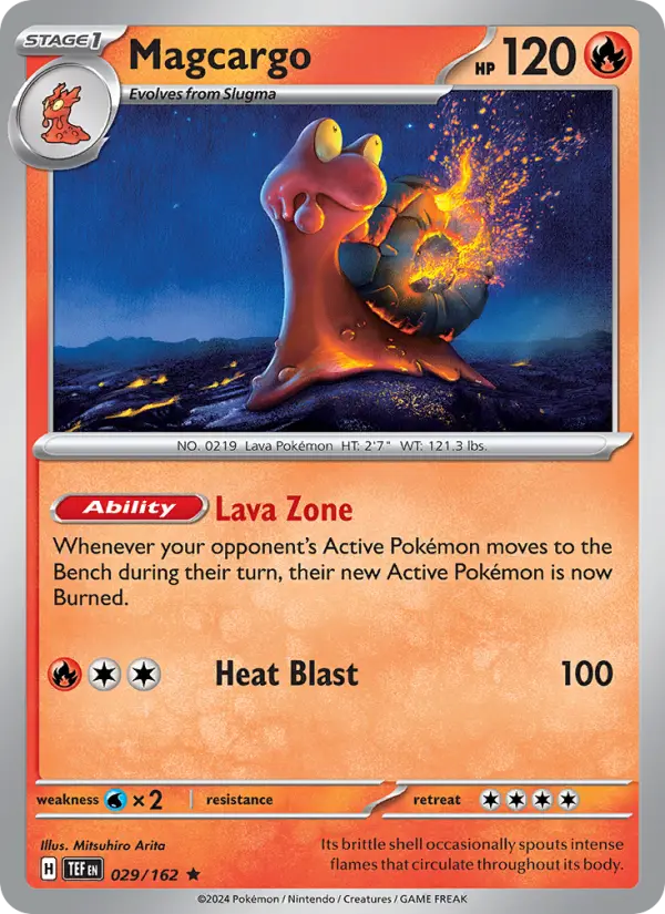 Magcargo Pokemon card from Temporal Forces