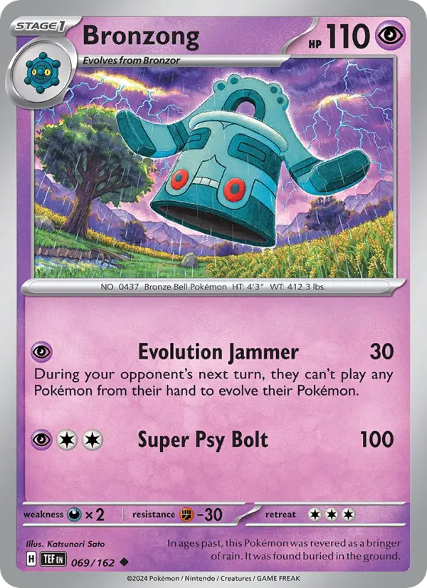 Bronzong Pokemon card from Temporal Forces