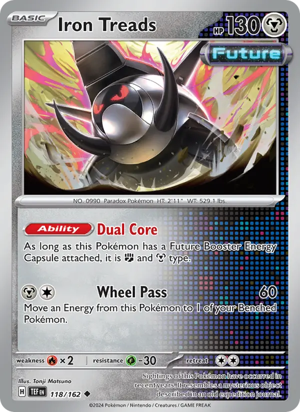Iron Treads Pokemon card from Temporal Forces