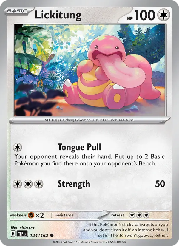 Lickitung Pokemon card from Temporal Forces