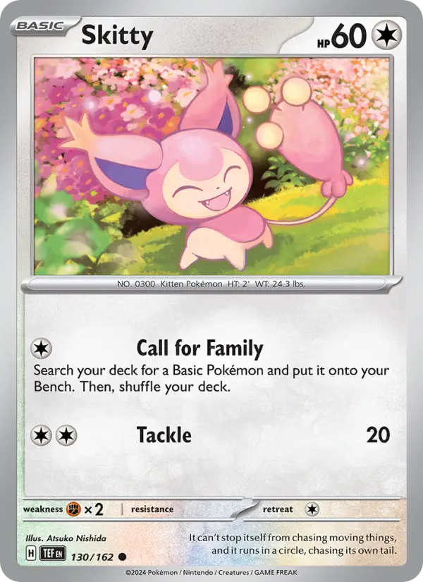 Skitty Pokemon card from Temporal Forces