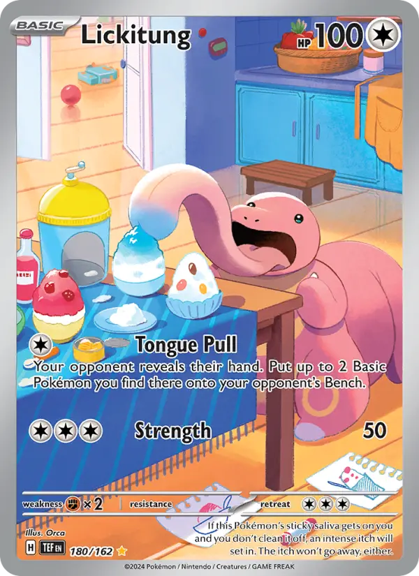 Lickitung Pokemon card from Temporal Forces