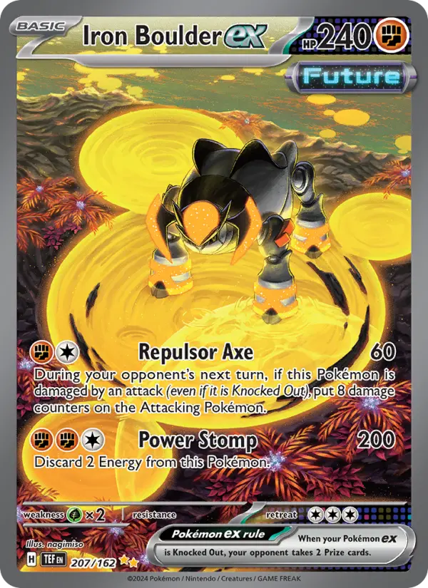 Iron Boulder ex Pokemon card from Temporal Forces
