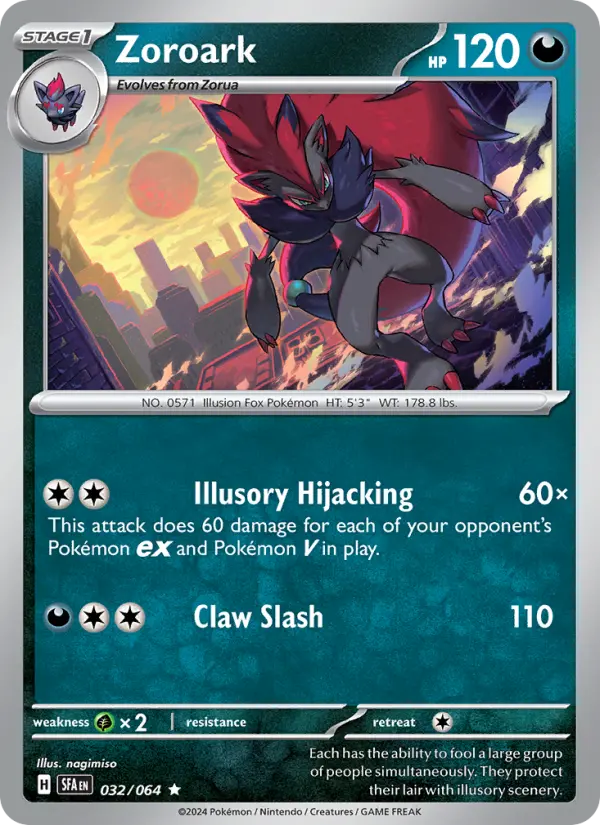Zoroark Pokemon card from Shrouded Fable