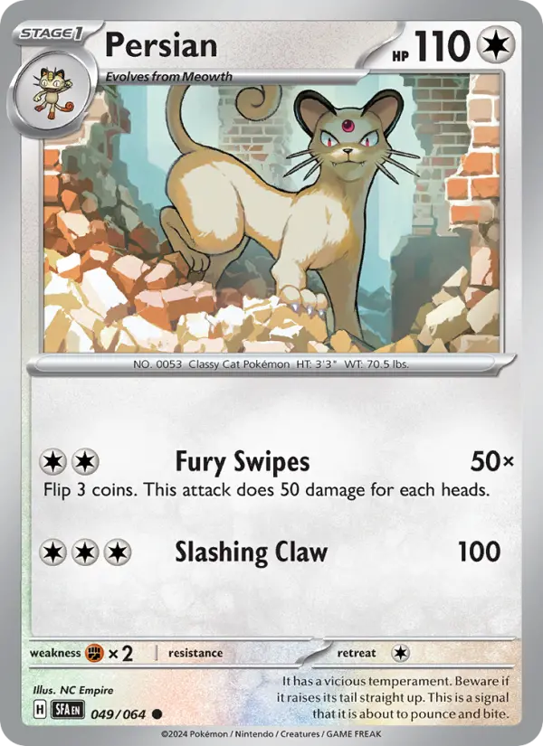 Persian Pokemon card from Shrouded Fable