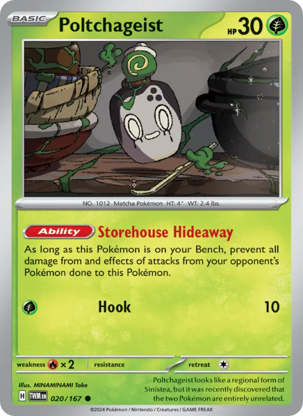 Poltchageist Pokemon card from Twilight Masquerade