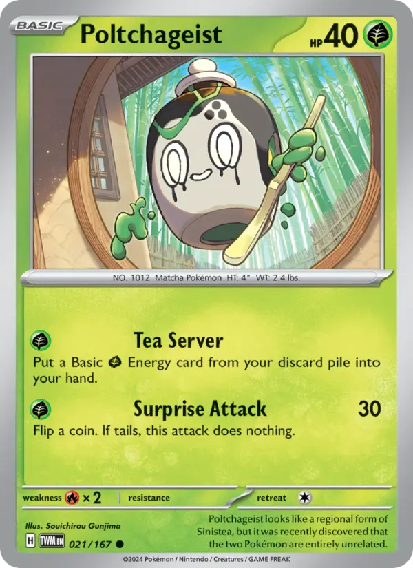 Poltchageist Pokemon card from Twilight Masquerade