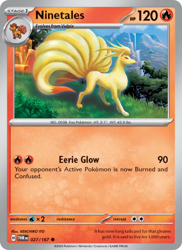 Ninetales Pokemon card from Twilight Masquerade