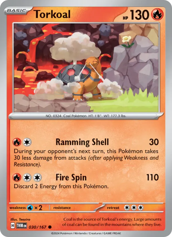 Torkoal Pokemon card from Twilight Masquerade