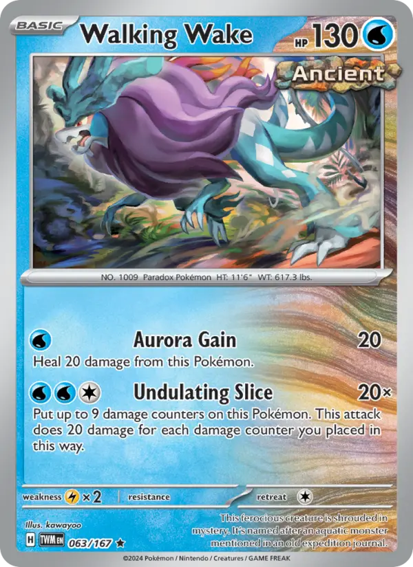 Walking Wake Pokemon card from Twilight Masquerade