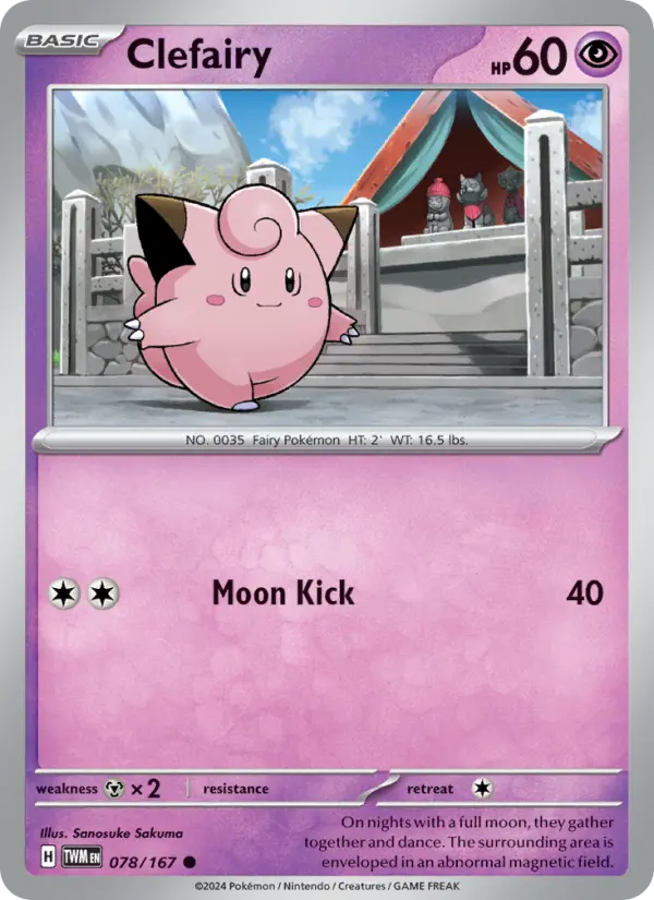 Clefairy Pokemon card from Twilight Masquerade