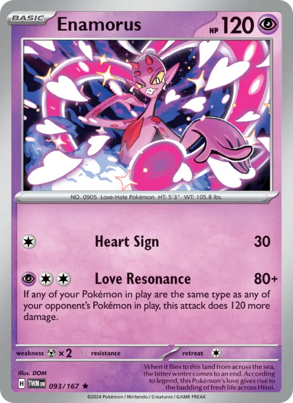 Enamorus Pokemon card from Twilight Masquerade