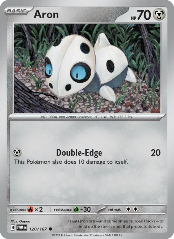Aron Pokemon card from Twilight Masquerade