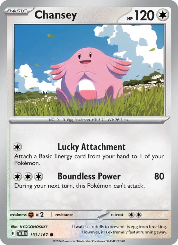 Chansey Pokemon card from Twilight Masquerade