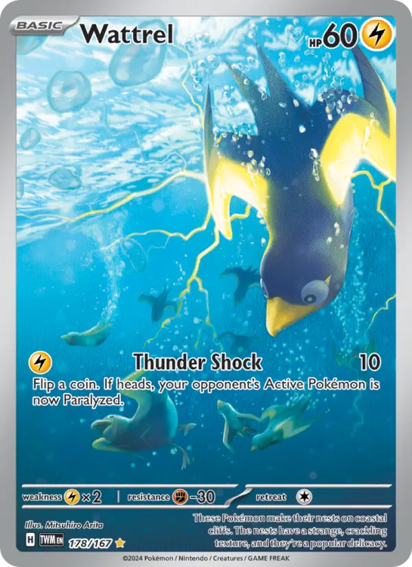 Wattrel Pokemon card from Twilight Masquerade