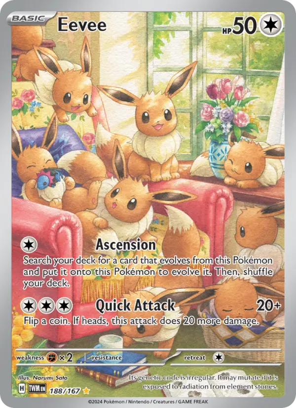 Eevee Pokemon card from Twilight Masquerade