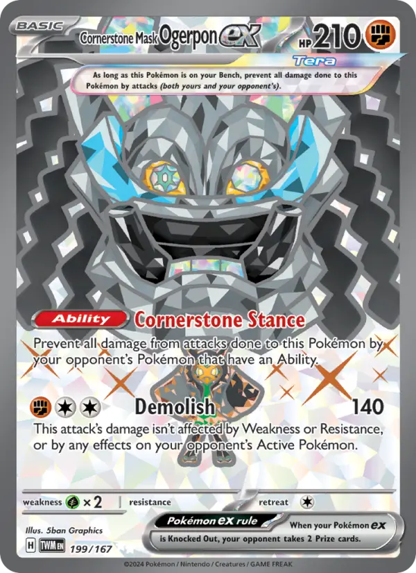 Cornerstone Mask Ogerpon ex Pokemon card from Twilight Masquerade