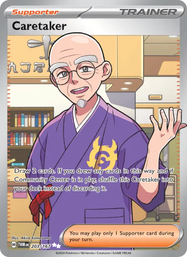 Caretaker Pokemon card from Twilight Masquerade