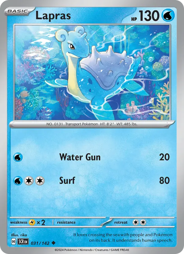Lapras Pokemon card from Stellar Crown