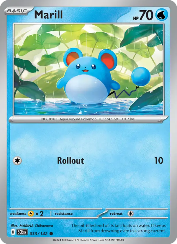 Marill Pokemon card from Stellar Crown