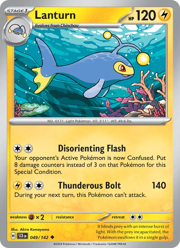 Lanturn Pokemon card from Stellar Crown