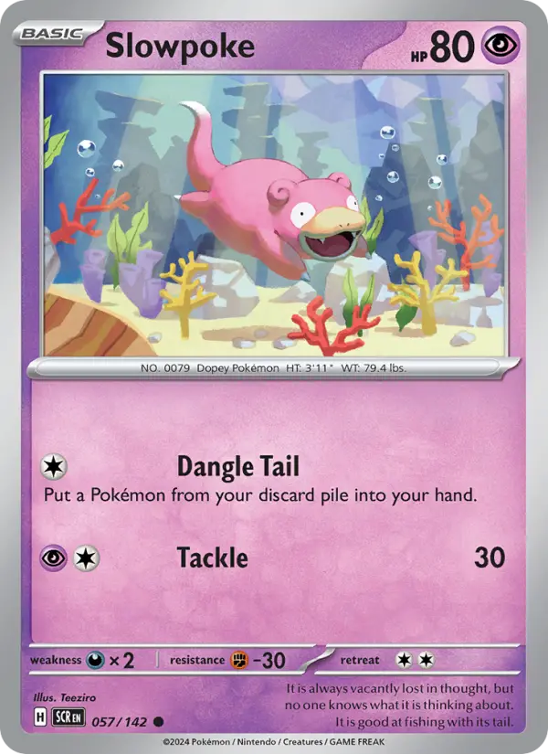 Slowpoke Pokemon card from Stellar Crown