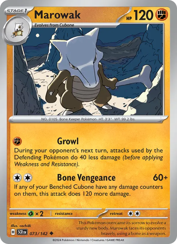Marowak Pokemon card from Stellar Crown