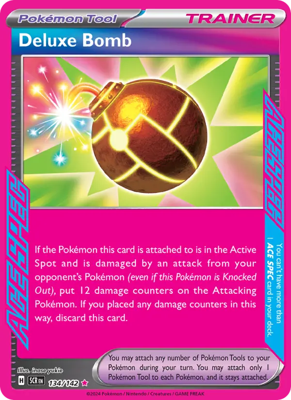 Deluxe Bomb Pokemon card from Stellar Crown