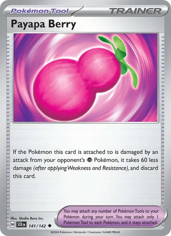 Payapa Berry Pokemon card from Stellar Crown