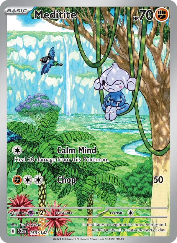 Meditite Pokemon card from Stellar Crown