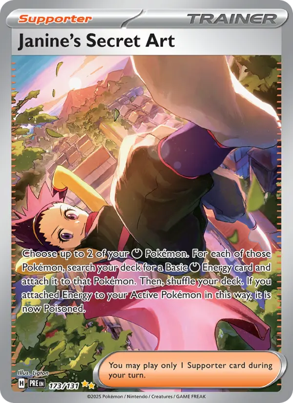 Janine's Secret Art Pokemon card from Prismatic Evolutions