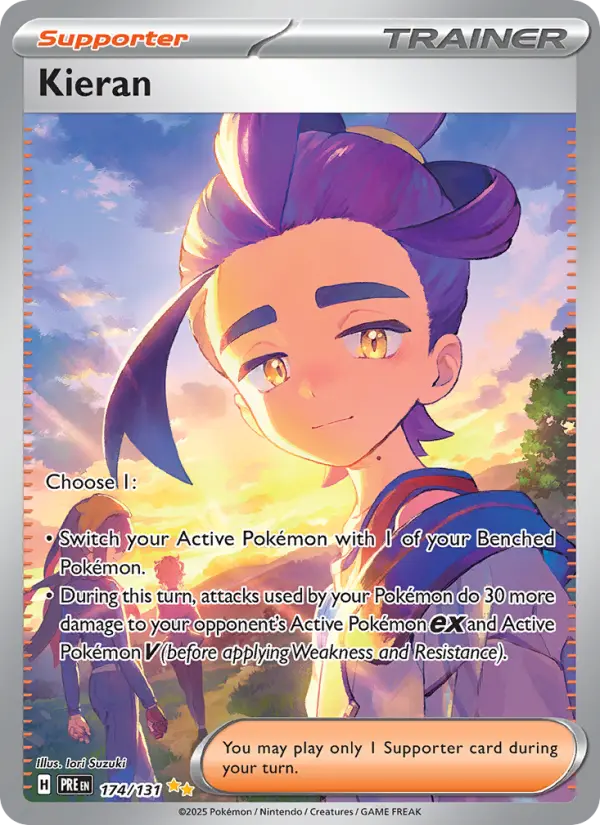Kieran Pokemon card from Prismatic Evolutions