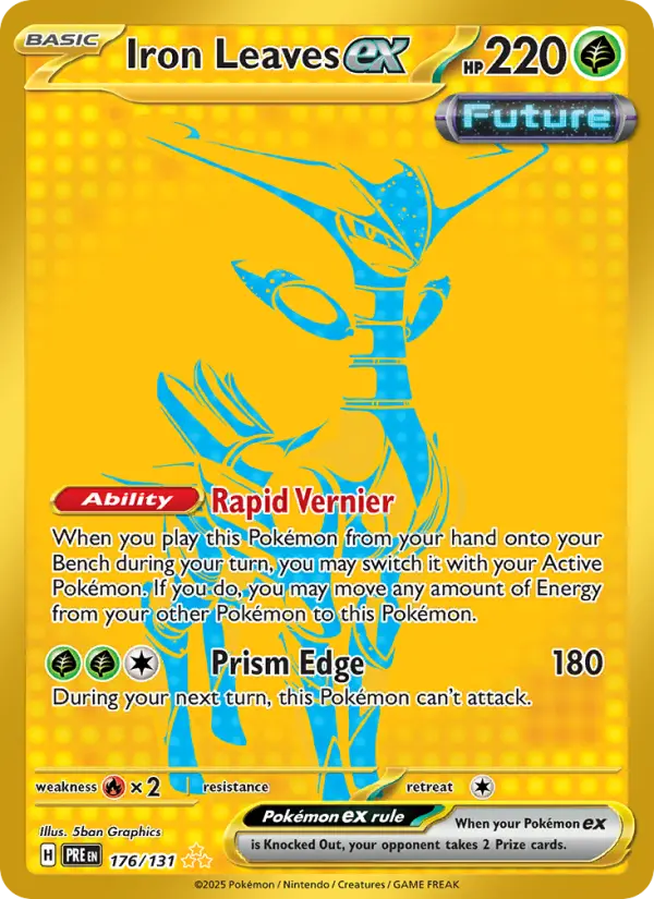 Iron Leaves ex Pokemon card from Prismatic Evolutions
