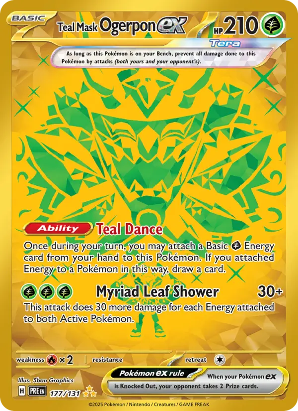 Teal Mask Ogerpon ex Pokemon card from Prismatic Evolutions