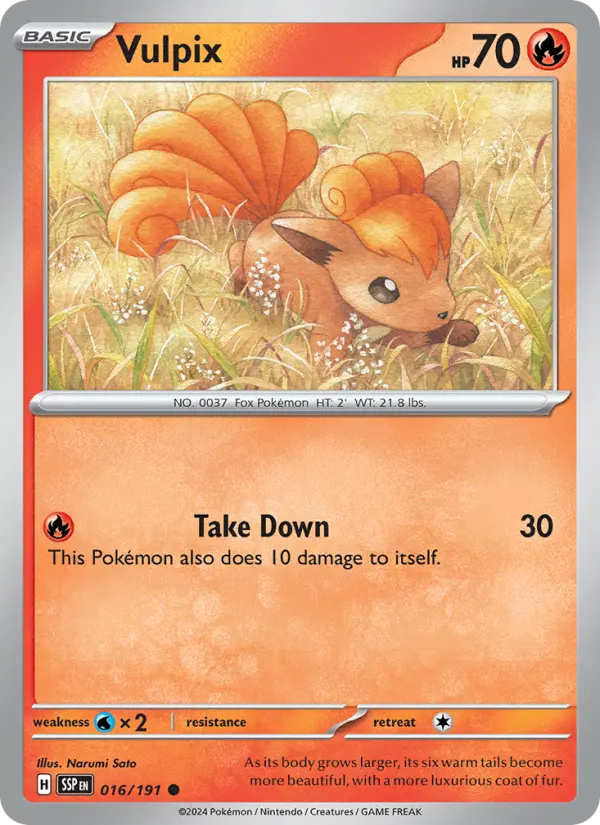 Vulpix Pokemon card from Surging Sparks