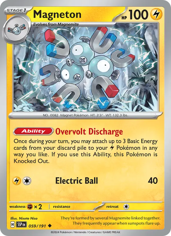 Magneton Pokemon card from Surging Sparks