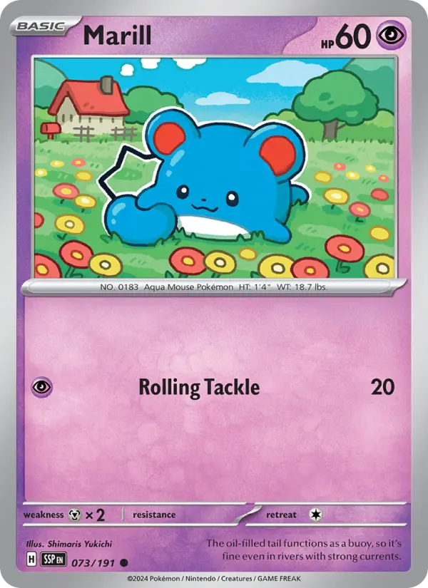 Marill Pokemon card from Surging Sparks