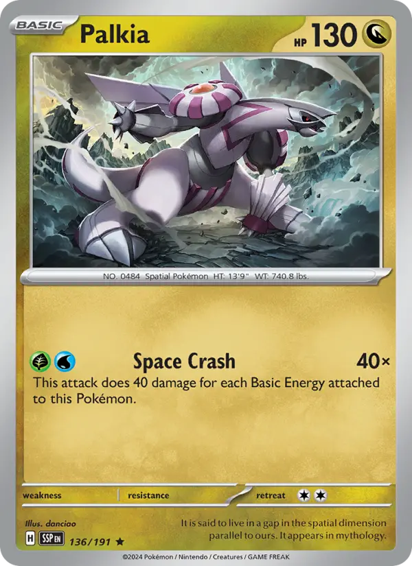 Palkia Pokemon card from Surging Sparks