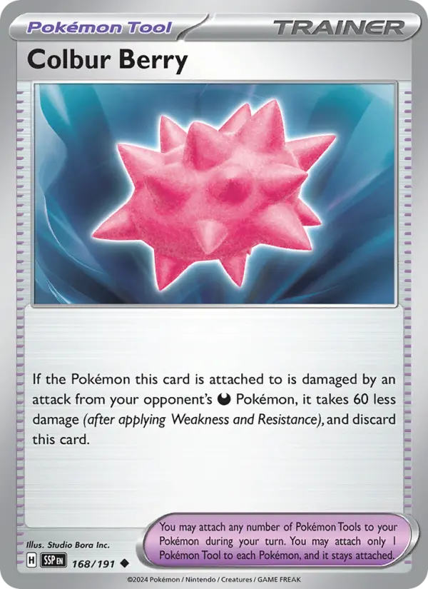 Colbur Berry Pokemon card from Surging Sparks
